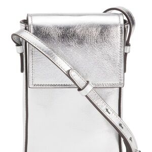 Radley London Leather Silver Crossbody Medium Phone Bag